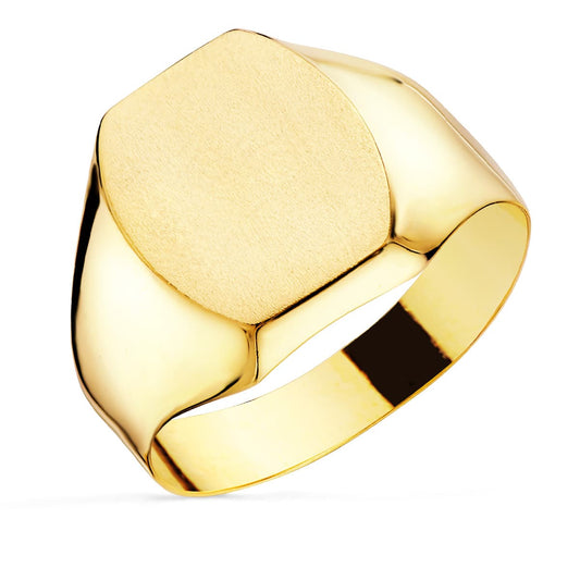 Sello Caballero Hueco. Lateral Brillo. Cabeza Tonel: 14 x 12 mm de oro amarillo 18K