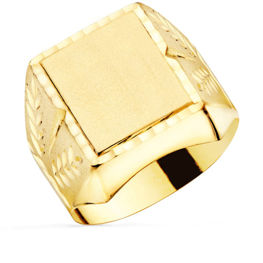 Sello Caballero Tallado Hueco. Zona Grabado: 18 x 16 mm de oro amarillo 18K