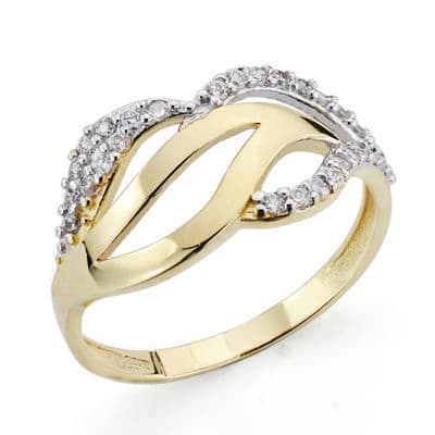 18K SORTIJA ORO BICOLOR CON CIRCONITAS. ANCHO: 10 MM