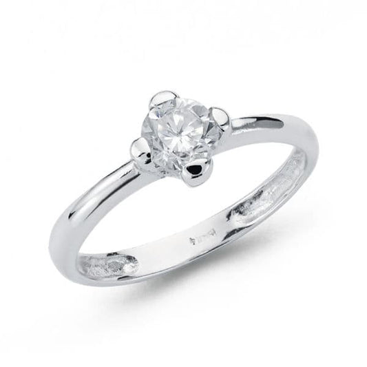 18K SOLITARIO ORO BLANCO CIRCONITA 5 MM