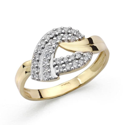 18K SORTIJA ORO BICOLOR CON CIRCONITAS. ANCHO: 10 MM