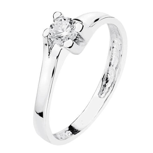 18K SOLITARIO ORO BLANCO CIRCONITA 5 MM