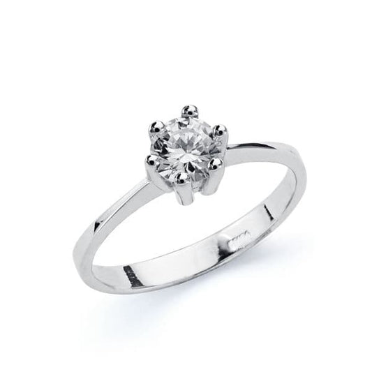 18K SOLITARIO ORO BLANCO CIRCONITA 4.5 MM