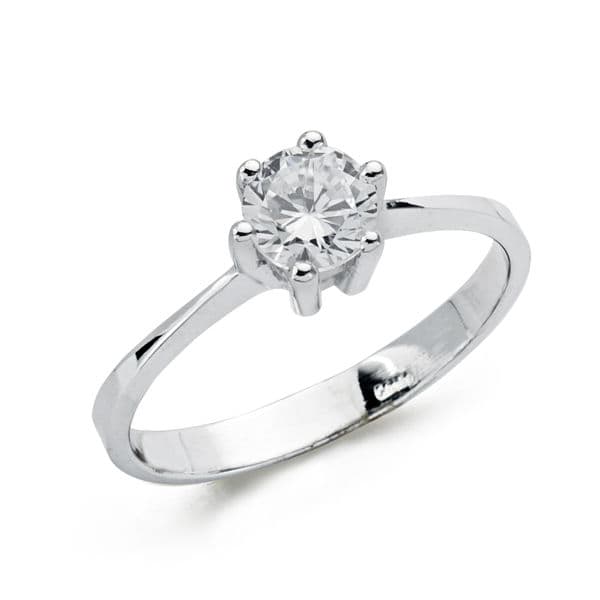 18K SOLITARIO ORO BLANCO CIRCONITA 5.5 MM