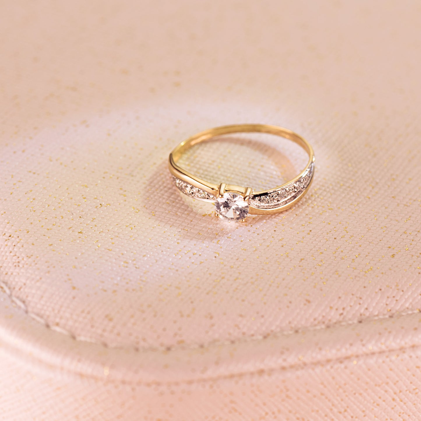 18K SOLITARIO ORO BICOLOR CIRCONITA 4 MM