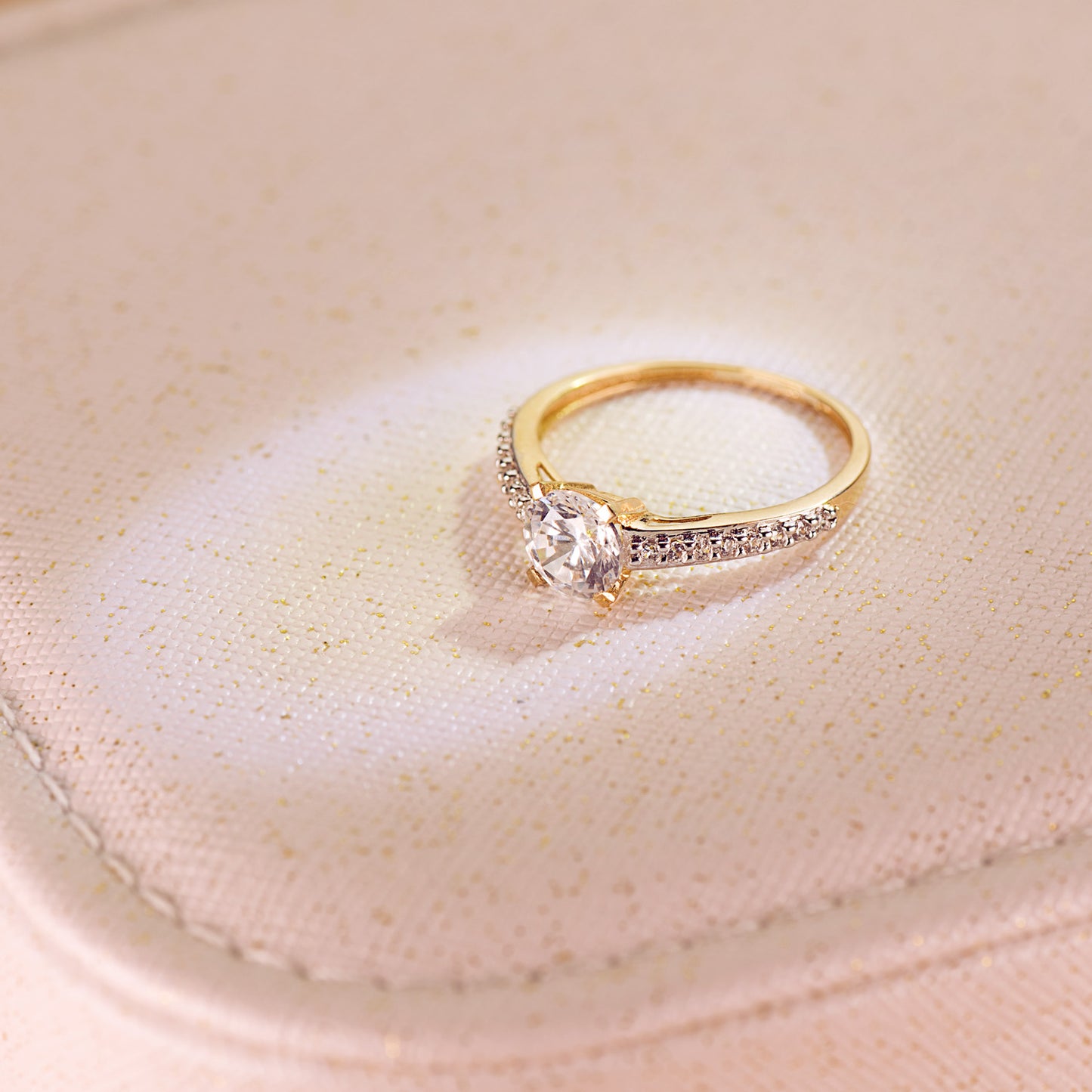 18K SOLITARIO ORO BICOLOR CIRCONITA 6 MM