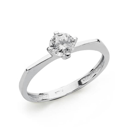 18K SOLITARIO ORO BLANCO CIRCONITA 5 MM