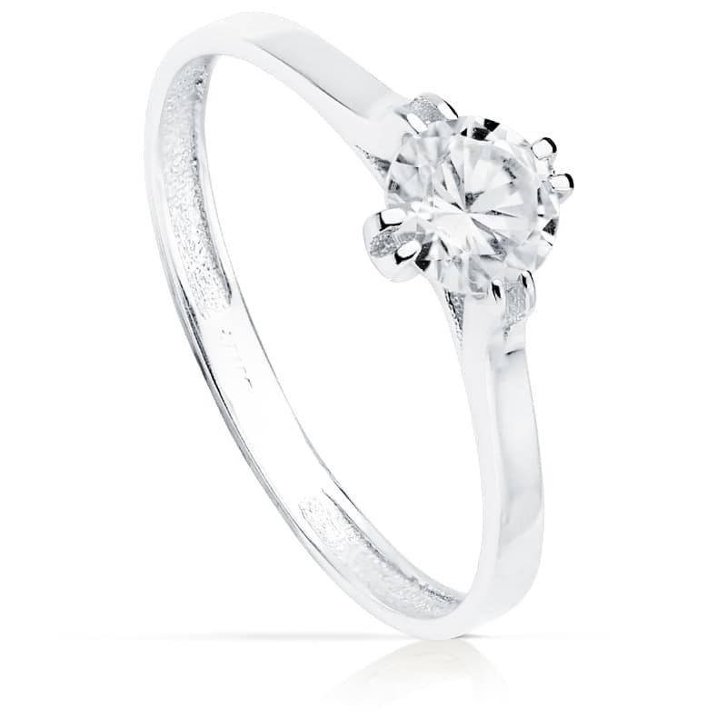 18K SOLITARIO ORO BLANCO CIRCONITA 5 MM
