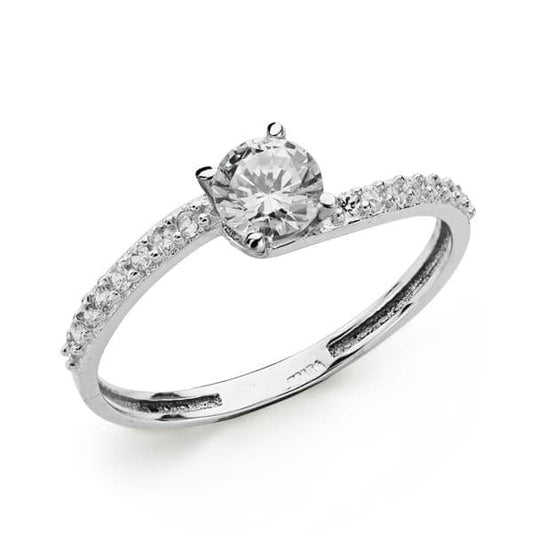 18K SOLITARIO ORO BLANCO CIRCONITA 5 MM