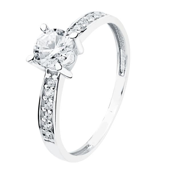 18K SOLITARIO ORO BLANCO CIRCONITA 5 MM