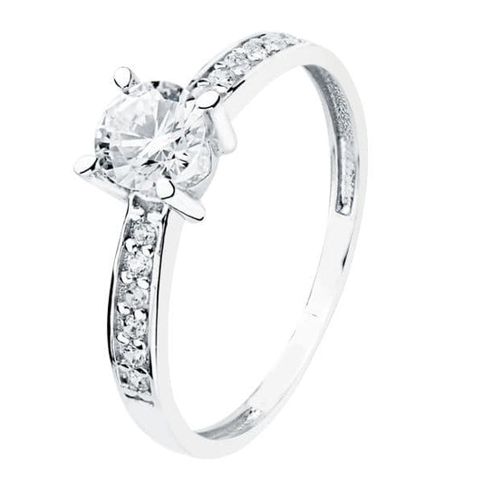 18K SOLITARIO ORO BLANCO CIRCONITA 5 MM