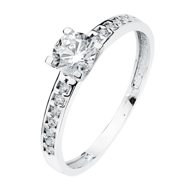 18K SOLITARIO ORO BLANCO CIRCONITA 5 MM