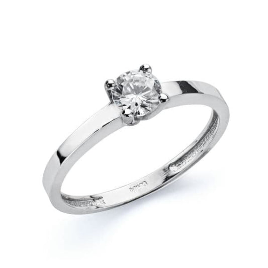 18K SOLITARIO ORO BLANCO 4 MM
