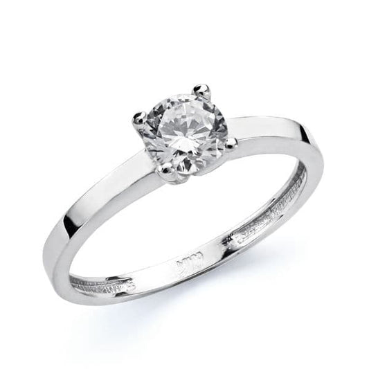 18K SOLITARIO ORO BLANCO CIRCONITA 5.5 MM