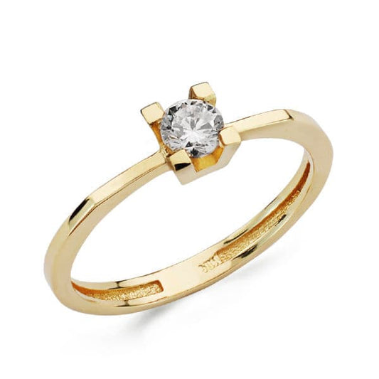 18K SOLITARIO ORO AMARILLO CIRCONITA 3.5 MM