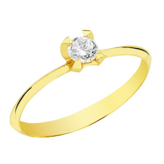 18K SOLITARIO ORO AMARILLO CON CIRCONITA 3,5 MM.