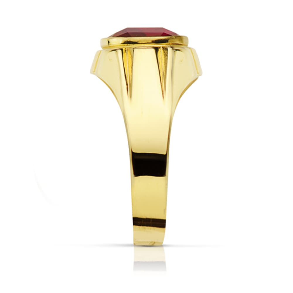 Sello Hueco Piedra Oval Rubí Spinel 10 x 8 mm de oro amarillo 9K