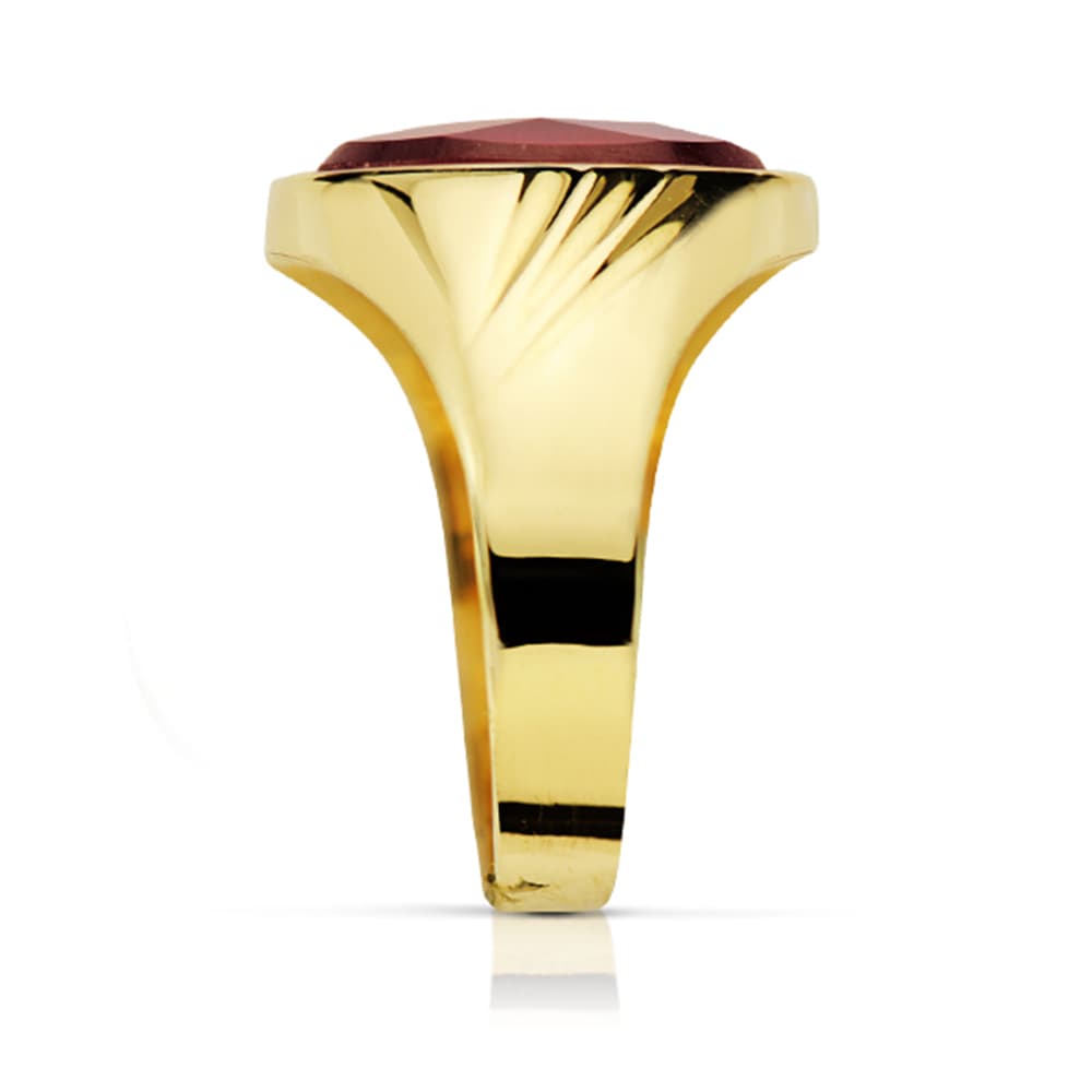 Sello Piedra Oval Rubí Spinel. 14 x 10 mm de oro amarillo 18K