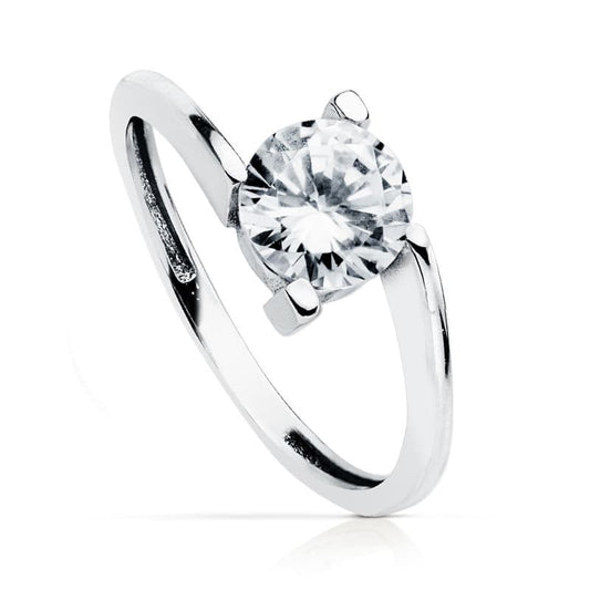 18K SOLITARIO ORO BLANCO 7 MM
