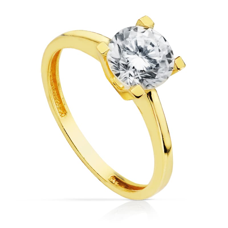 18K SOLITARIO ORO AMARILLO 7 MM