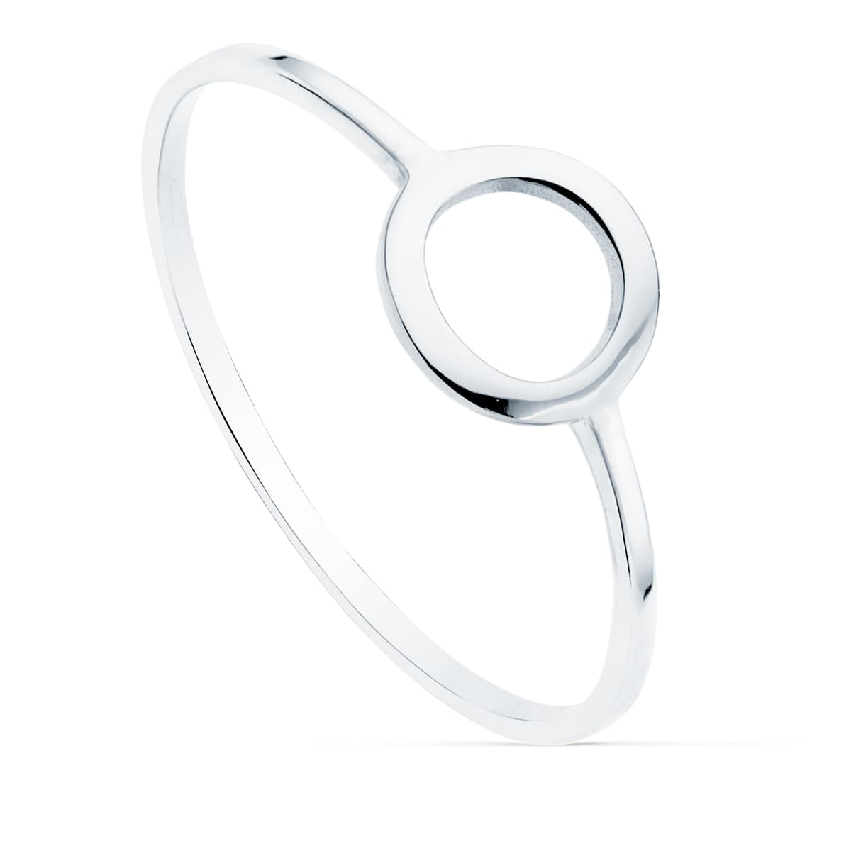 18K SORTIJA ORO BLANCO LISA MOTIVO REDONDO 7.5 MM