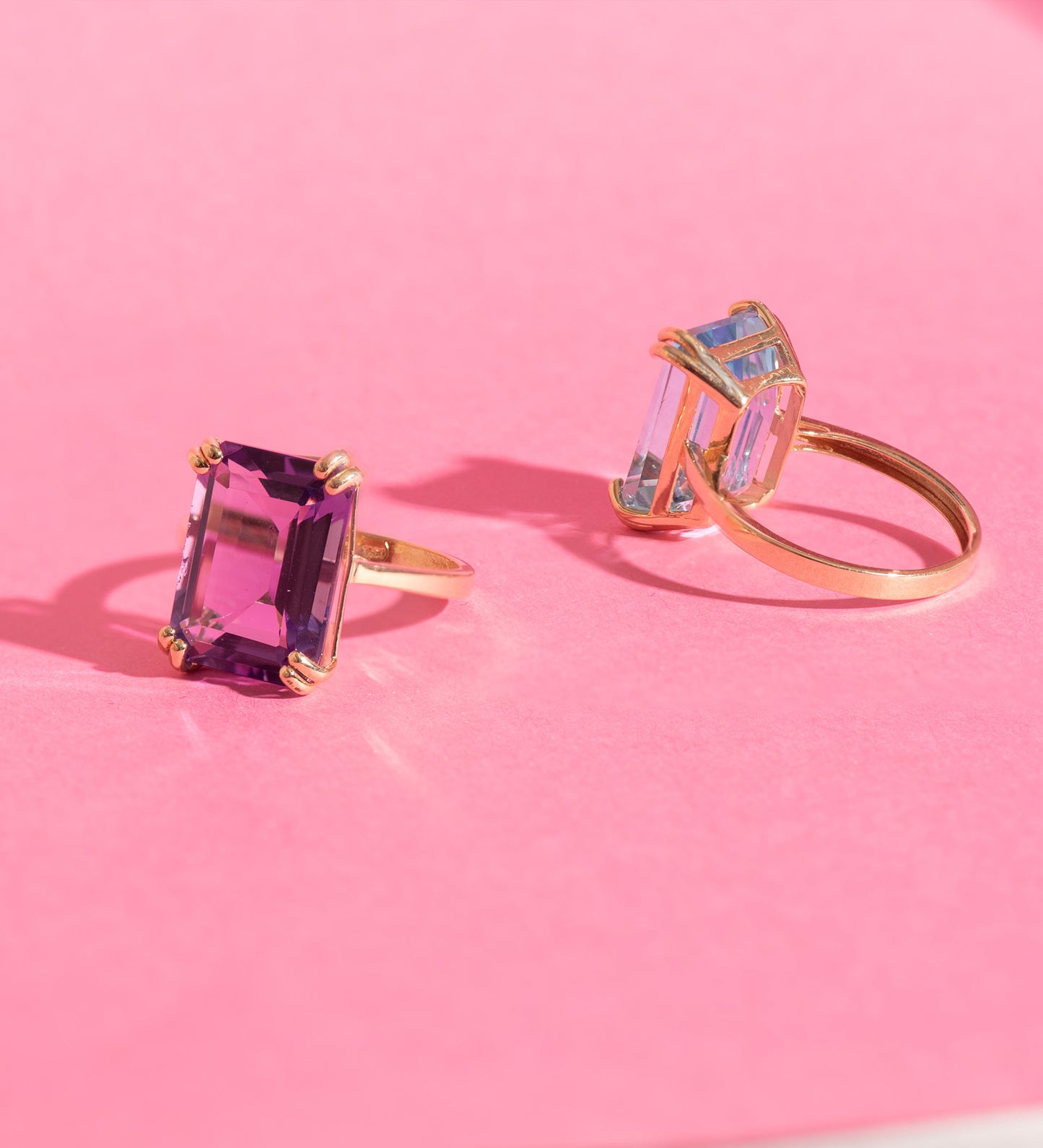 18K SORTIJA ORO AMARILLO PIEDRA AMATISTA 7,64 QTES. MEDIDA: 14X10MM