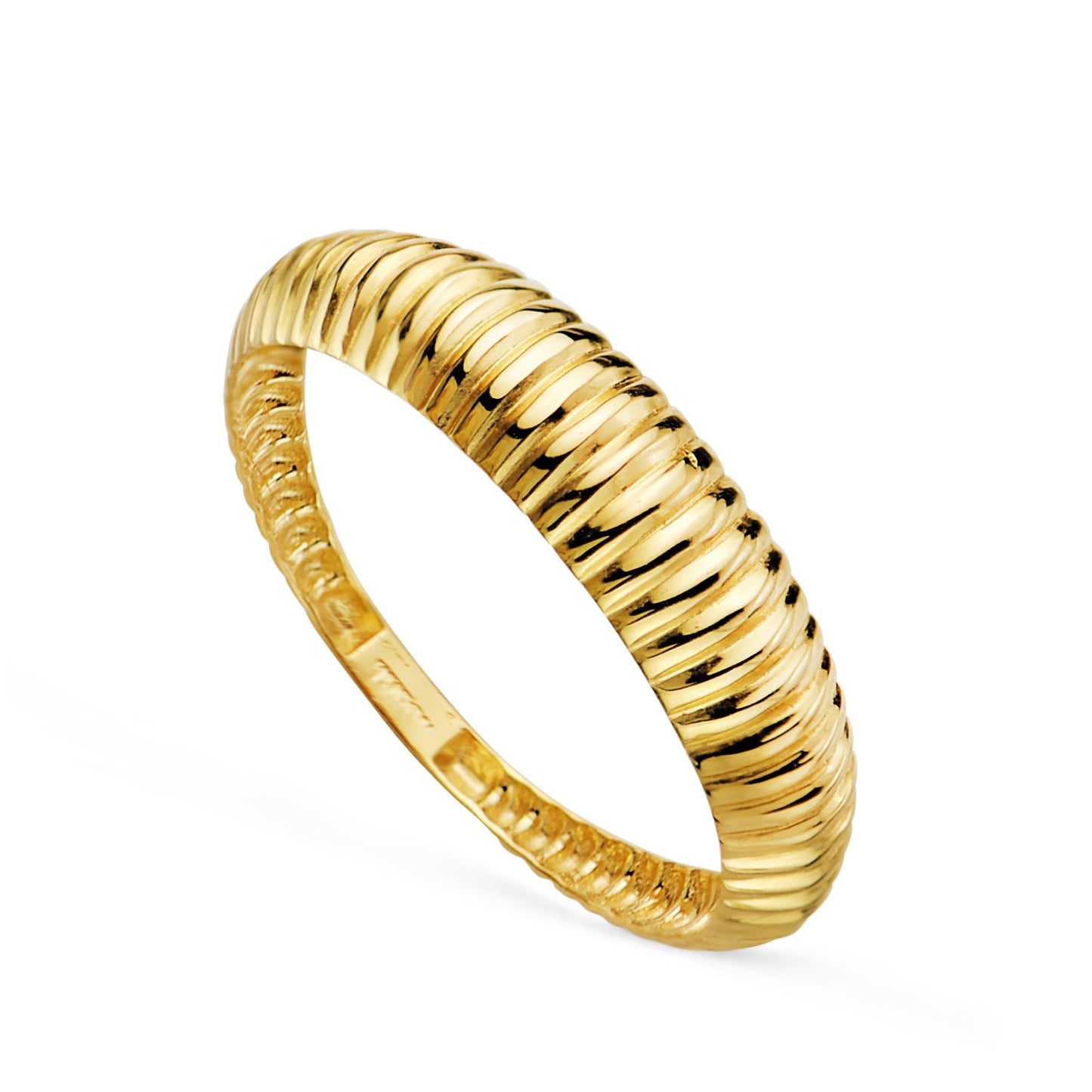 Sortija Lisa Gallones en Disminucion. Ancho: 5 mm de oro amarillo 18K
