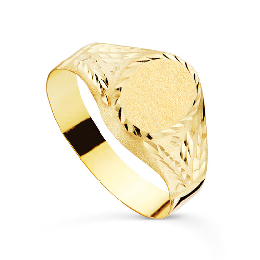 Sello Cadete Hueco. Zona Grabado Oval: 9 x 7 mm de oro amarillo 18K