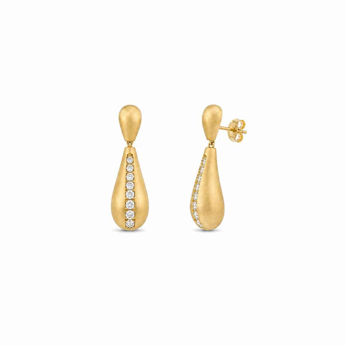 Pendientes Gotas de luz con baño de oro de 14 quilates - Joyería Zafir