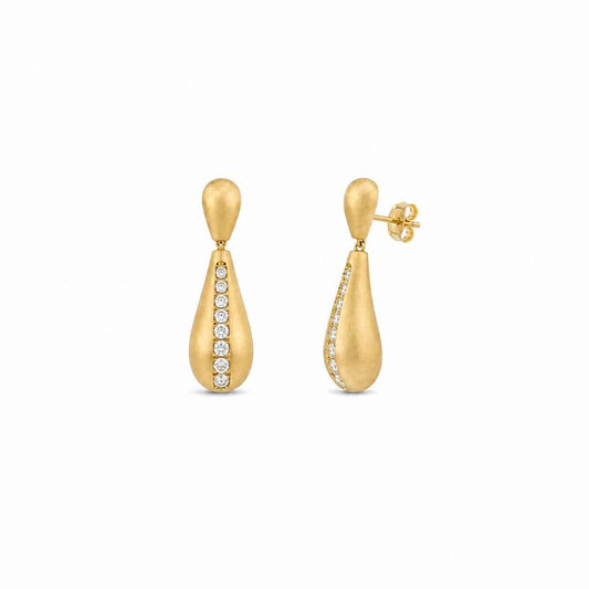 Pendientes Gotas de luz con baño de oro de 14 quilates - Joyería Zafir