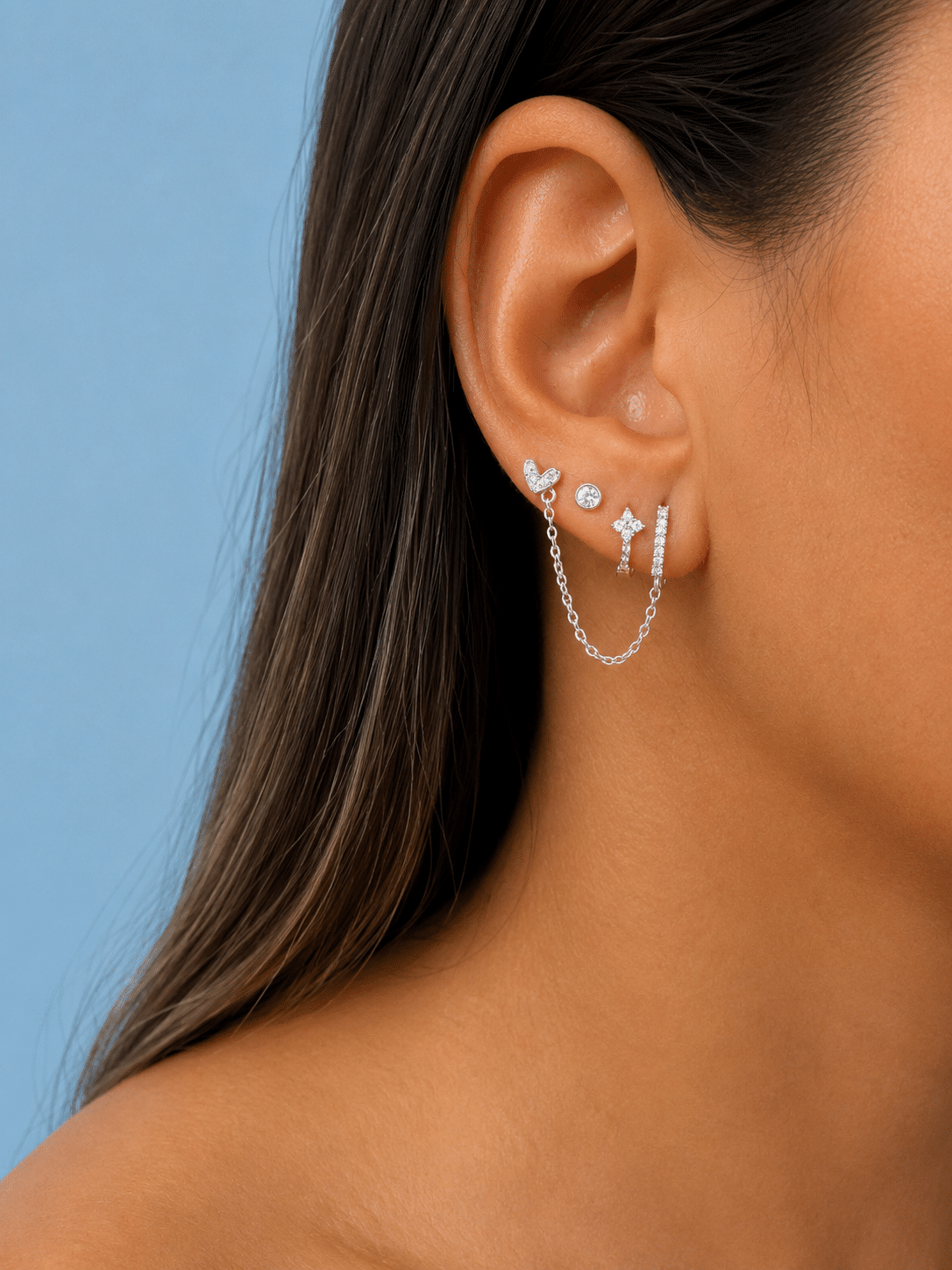 Pendiente cadena corazón - imagen adicional - Joyería Zafir