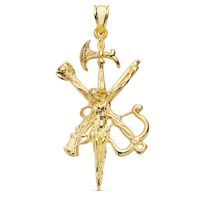 Colgante Cristo Legion 44 x 25 mm de oro amarillo 18K