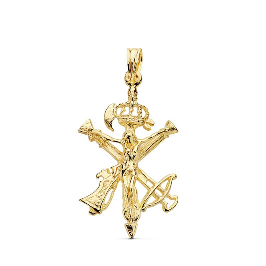 Colgante Cruz Cristo Legion 31 x 20 mm de oro amarillo 18K