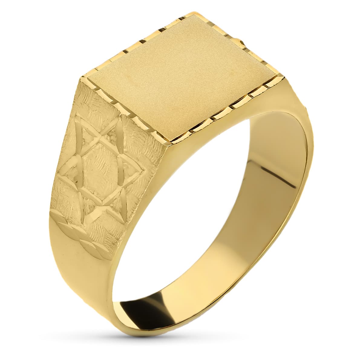 Sello Caballero Labrado Estrella de oro amarillo 18K