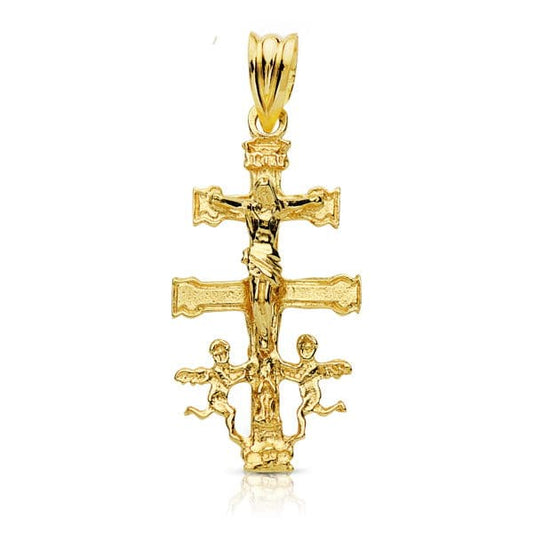Cruz Caravaca 28 x 14 mm de oro amarillo 18K