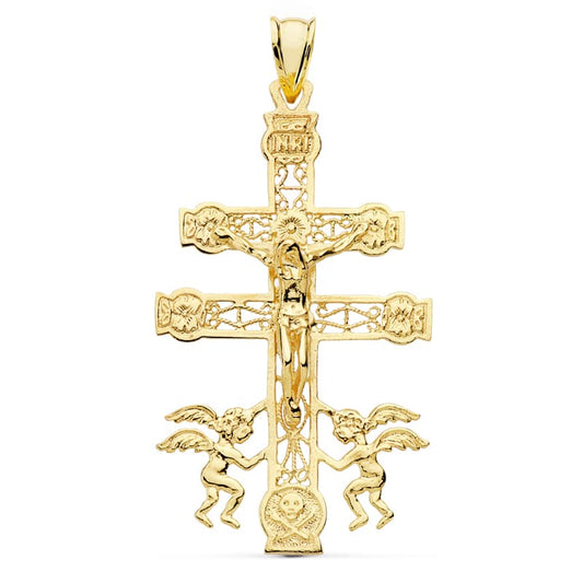 Cruz Caravaca 49 x 27 mm de oro amarillo 9K