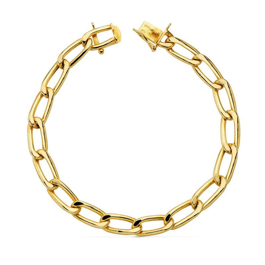 Pulsera Bilbao Hueca 22 cm de oro amarillo 18K