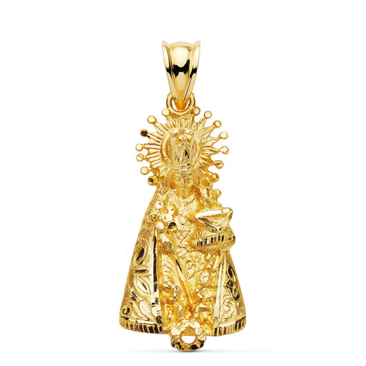Medalla Virgen de Los Desamparados Silueta. 31 x 15 mm de oro amarillo 18K