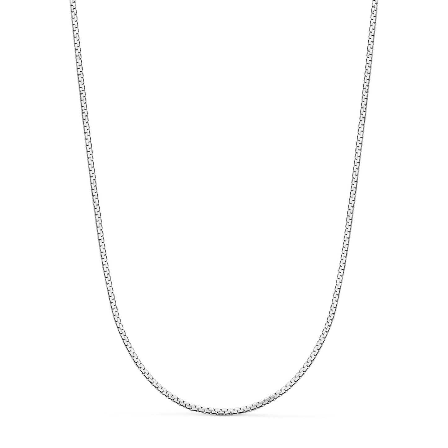 18K CADENA ORO BLANCO PLANA EN BRILLO. ANCHO: 1,2 MM. LARGO: 45 CM. CIERRE REASA