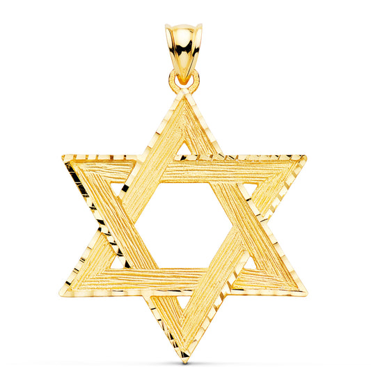 18K COLGANTE ORO AMARILLO ESTRELLA DE DAVID 41X34 MM