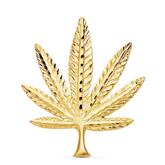 Colgante Hoja Marihuana 44 x 37 mm de oro amarillo 18K
