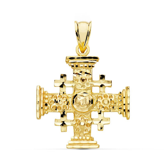 18K CRUZ DE JERUSALEN ORO AMARILLO 27X23 MM