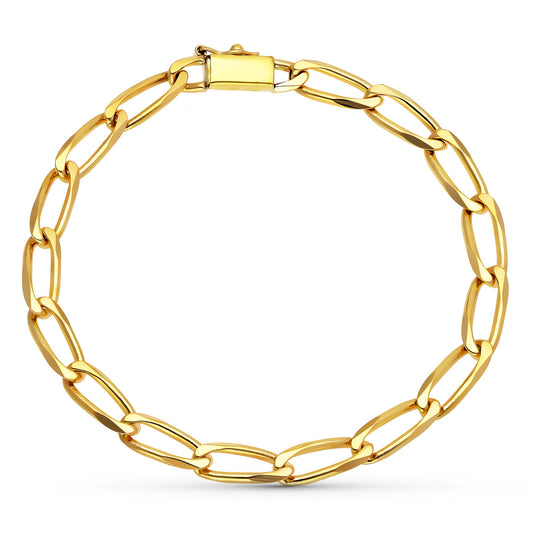 18K PULSERA ORO AMARILLO BILBAO MACIZA 19CMTS 5 MM