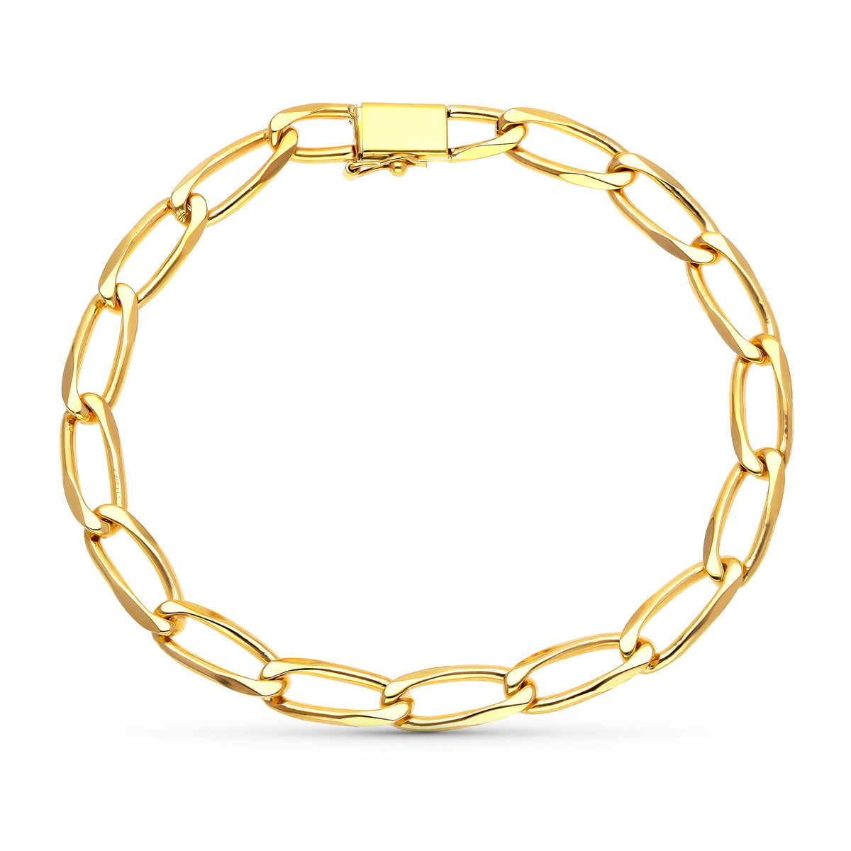 18K PULSERA ORO AMARILLO BILBAO MACIZA 21CMTS 6 MM