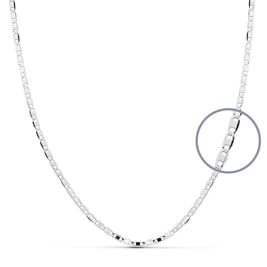 18K CADENA MACIZA ORO BLANCO 45CM 1.8 MM