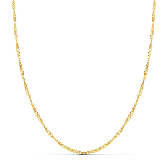 Cadena Singapur Hueca 1,7 mm 50 cm de oro amarillo 18K