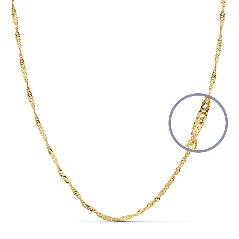 18K CADENA ORO AMARILLO SINGAPUR HUECA 2 MM 60CM 1.85 GR