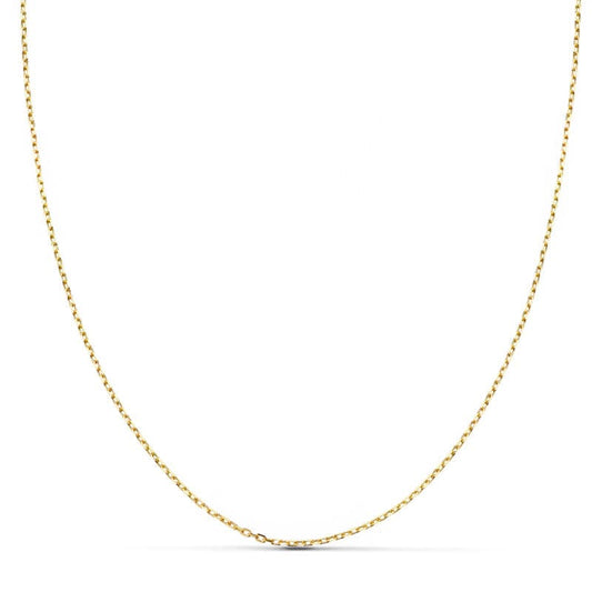 18K CADENA ORO AMARILLO MACIZA FORZADA 40CM 0.06 MM