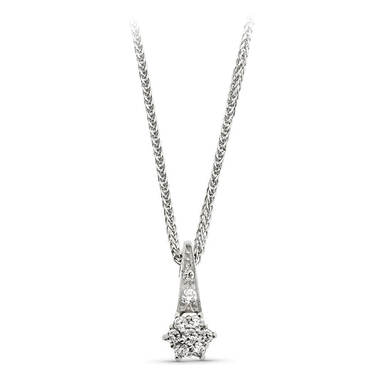 Colgante 9 Circonitas de oro blanco 18K