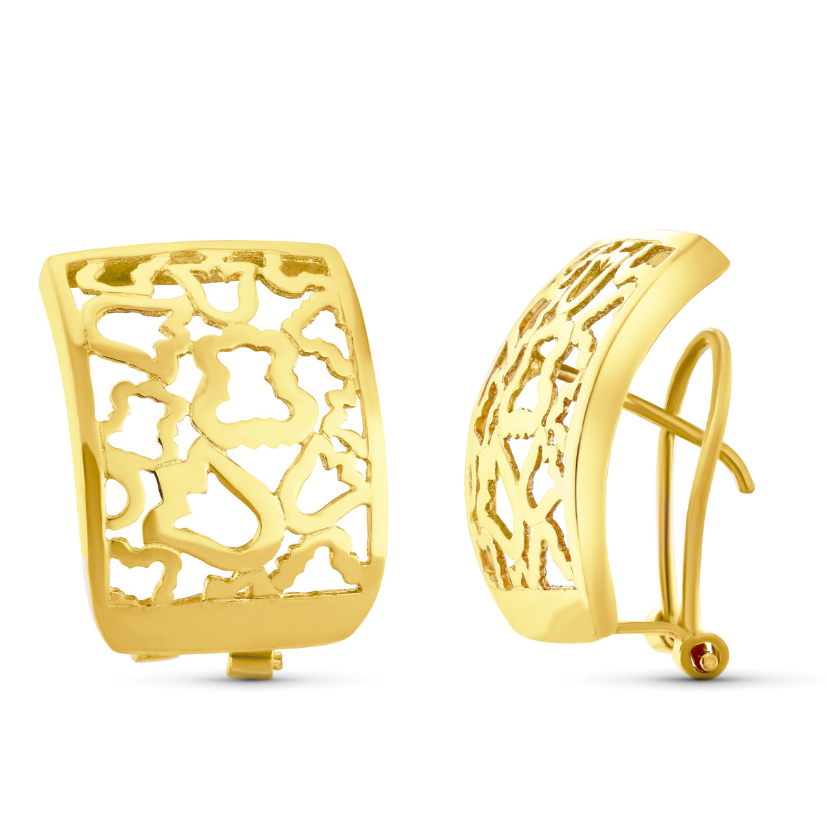 Pendientes Calados Omega 20 x 15 mm de oro amarillo 18K